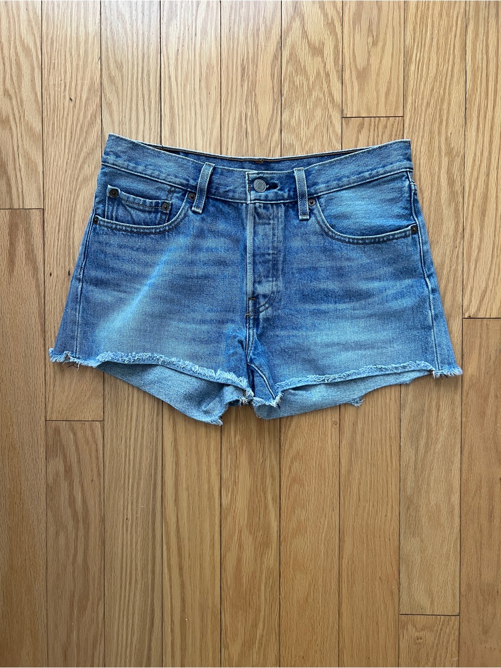 Levi's Faded Blue Denim Cutoff Shorts